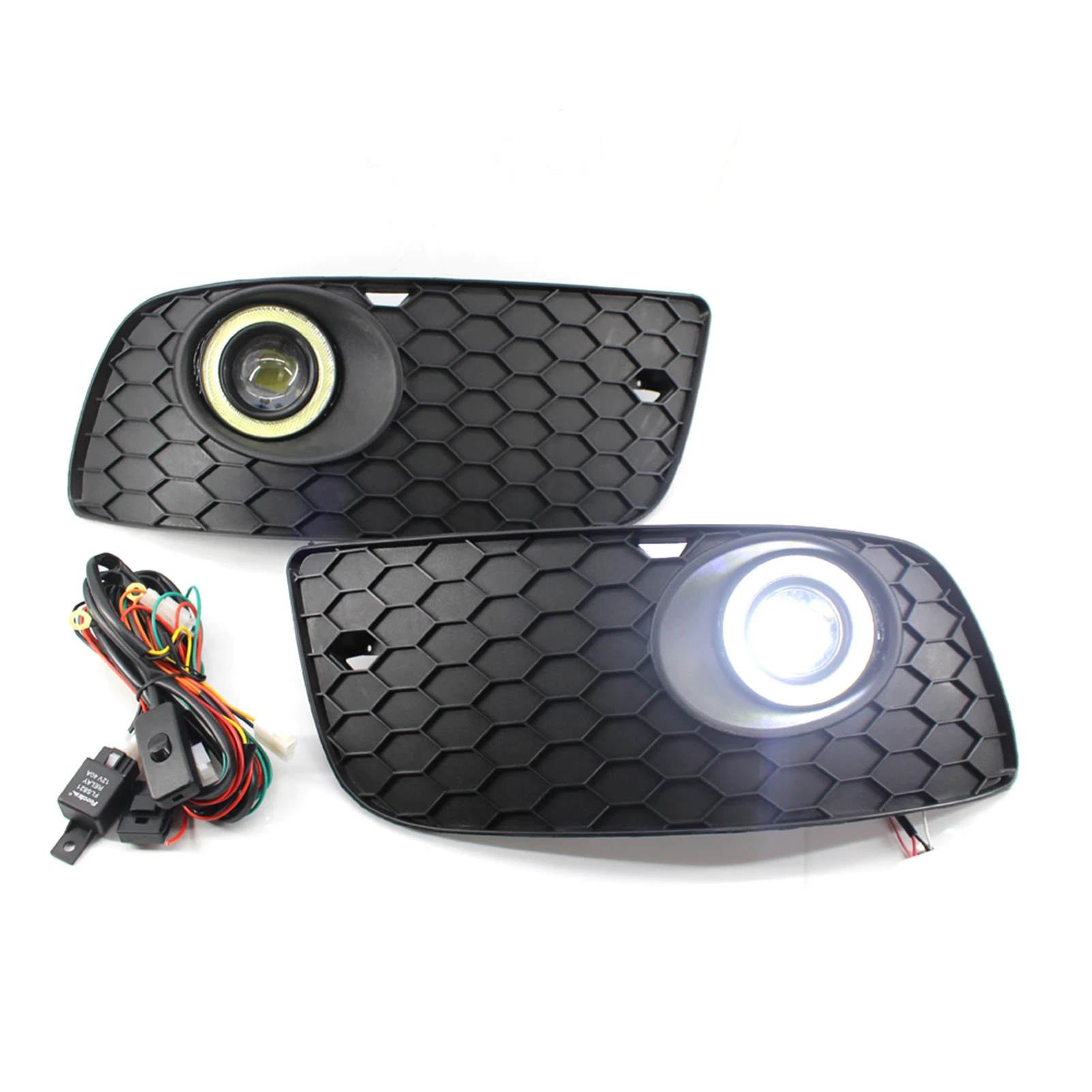 Передняя противотуманная светодиодная лампа ангела бампер решетка крышка