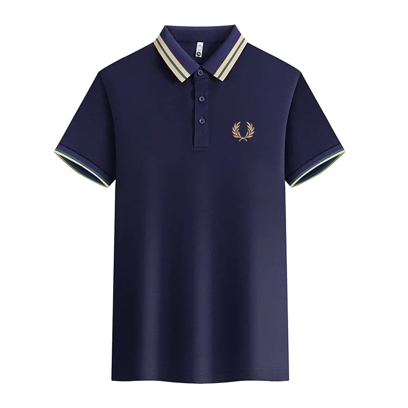 

Summer Trend Embroidery Casual POLO T-shirt Men's Clothing High Quality Brand Business Men's Lapel Short Sleeve Polo Shirt
