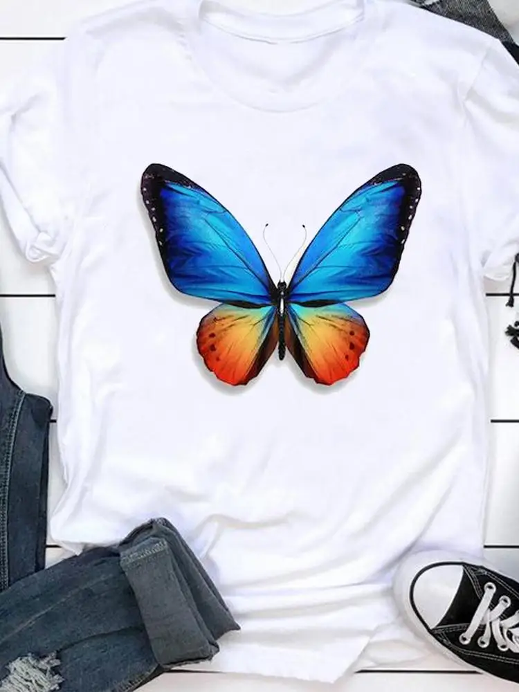 

Футболка женская летняя с коротким рукавом и графическим принтом