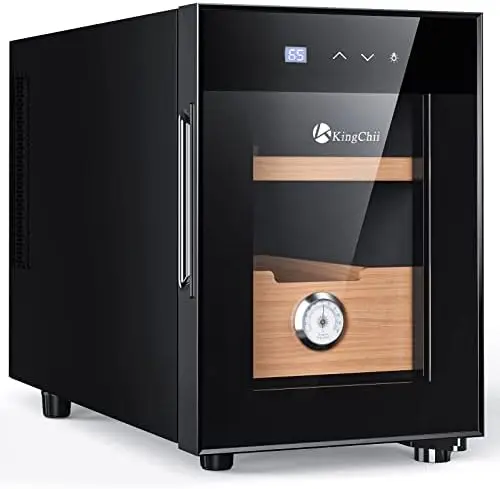 

Шкаф с регулировкой температуры, охлаждающий шкаф с полками из испанского кедра и гигрометром для ящиков, подарки для мужчин на День отца