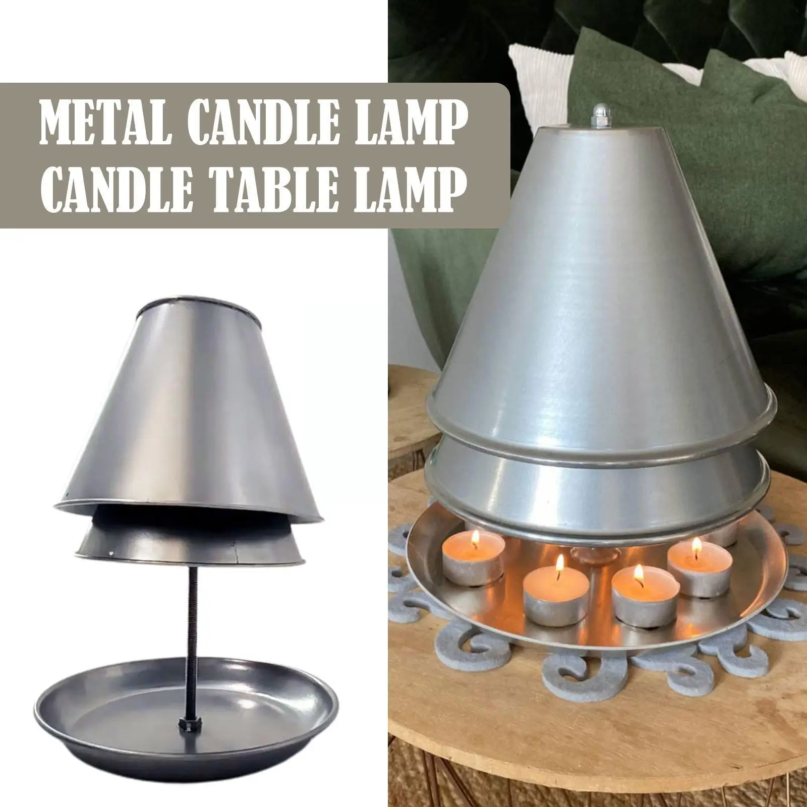 

Teelichtofen, Металлическая лампа в виде свечи, для спальни, кофе, освесветильник, светодиодный ночник E0G5