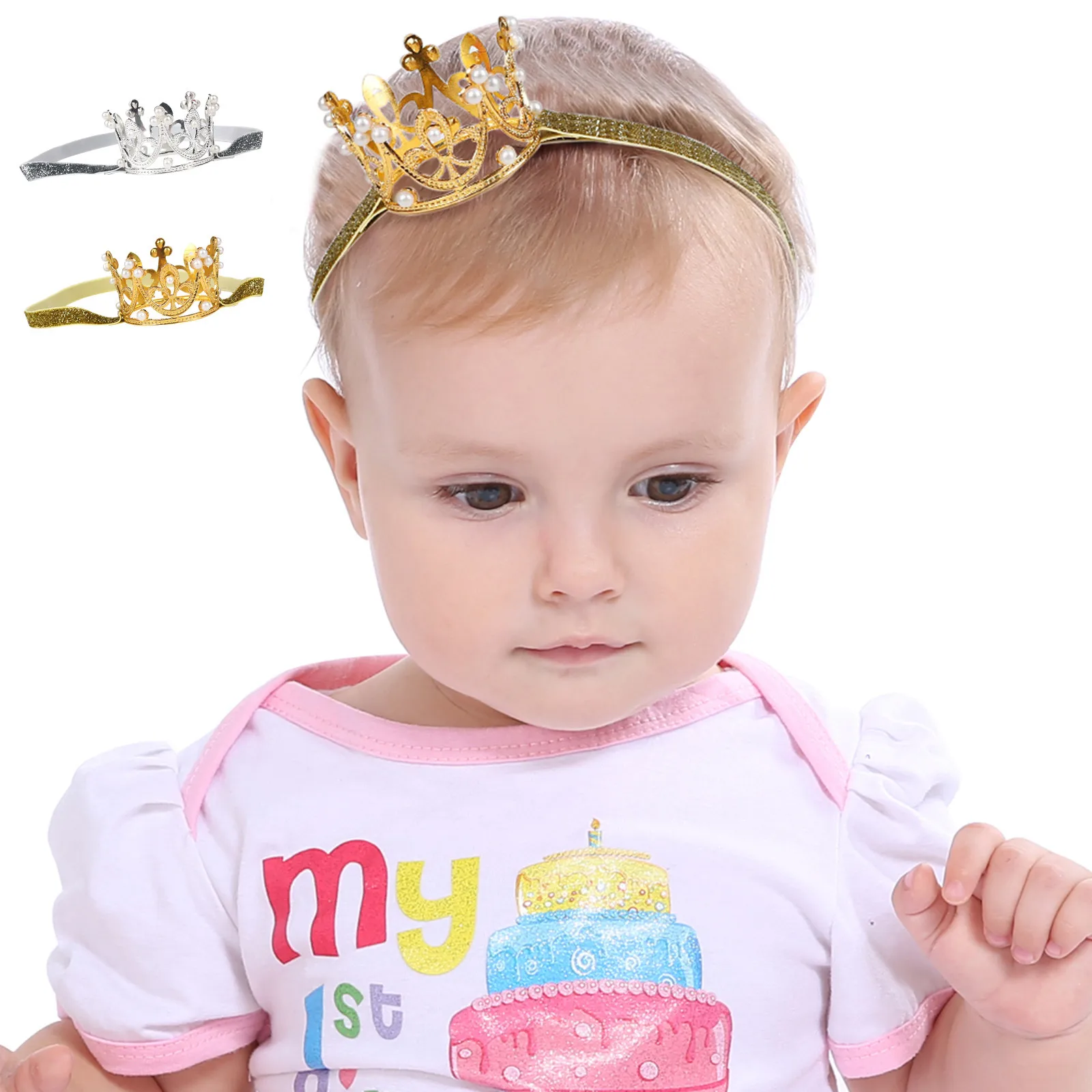 

Girl Crown Hair Belt Little Girls Soft Headwrap Princess Headpiece Children Hair Accessories Hairband Birthday Party Hair Pin