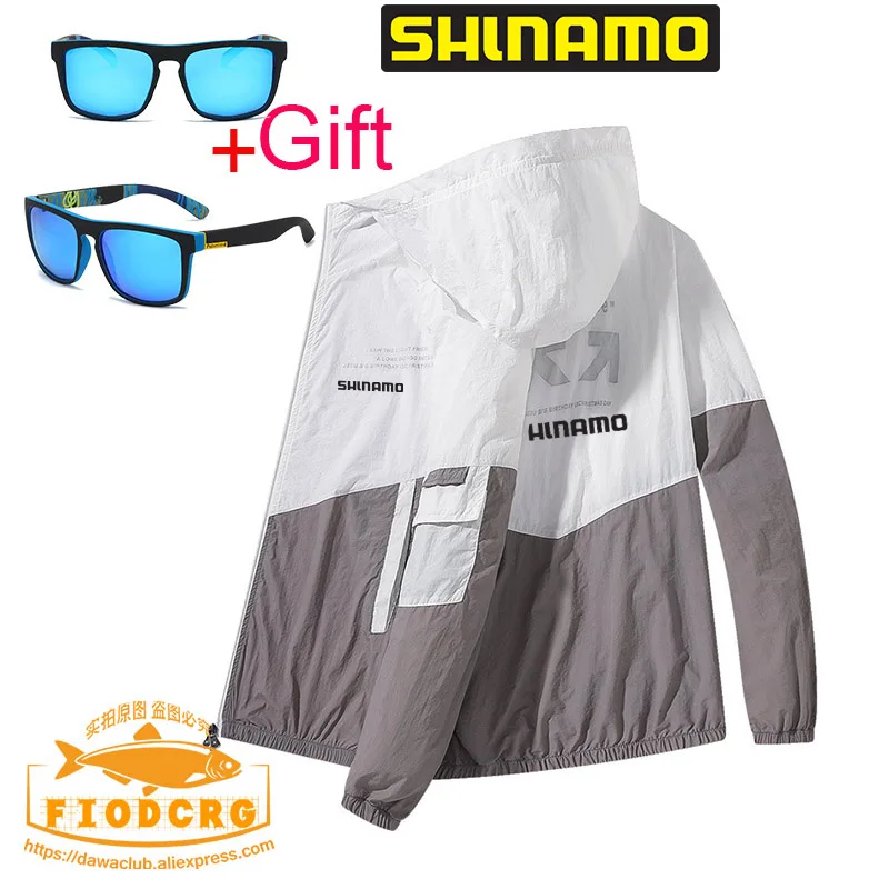 

Sunglasses Gift + Sun Protection Clothes Men's Summer 2022 Casual Hooded Jacket Sun Protection Clothes Top Fishing Jacket