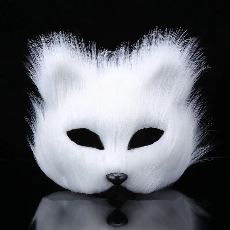 

Fox Mask Japanese Plush Half Face Men Women Creative Mask Masquerade Party Halloween Unisex Cosplay Props Accessories