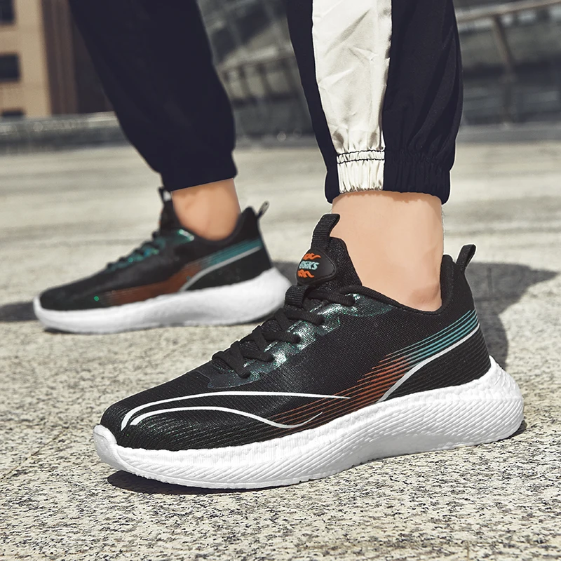 Кроссовки мужские сетчатые на шнуровке легкие кеды Вулканизированная подошва