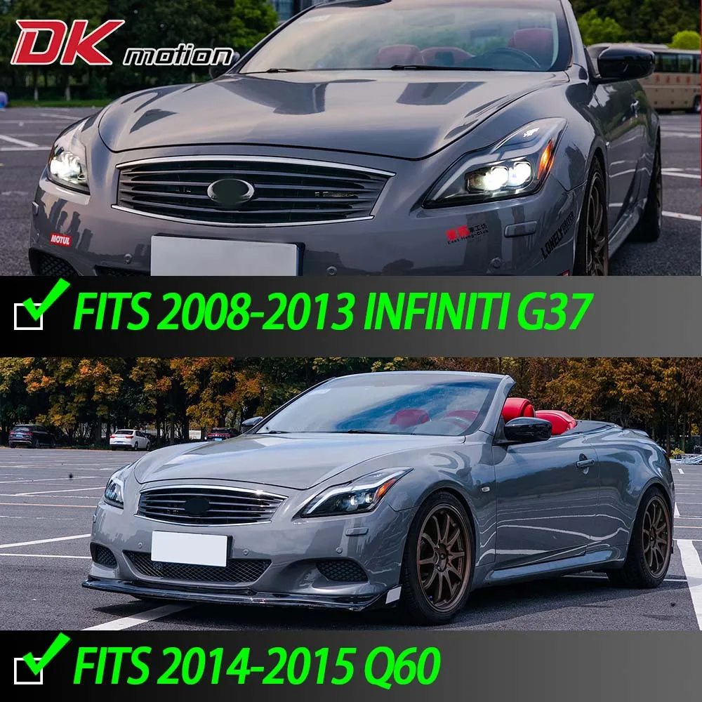 Светодиодные фары DK Motion для Infiniti G37 2008-2013 гг. 2014-2015 Q60 Coupe/кабриолет без системы AFS