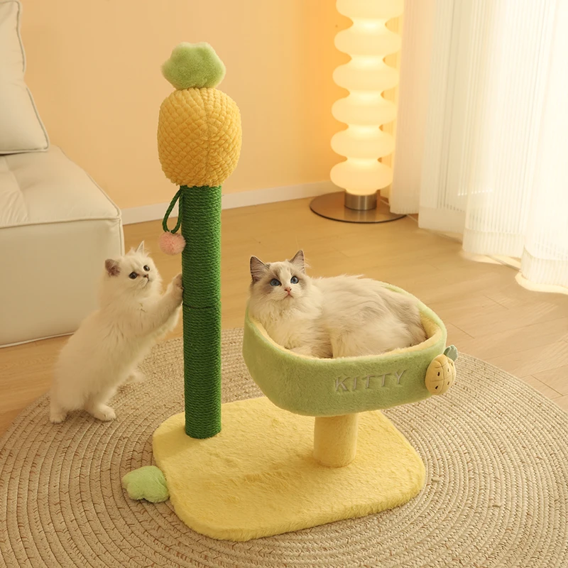 

Bed Tree Cat Scratcher House Condo Climbing Scratch Post Interactive Cat Tower Toy Shelves Rascador Gato Pet Toys LJ50CS
