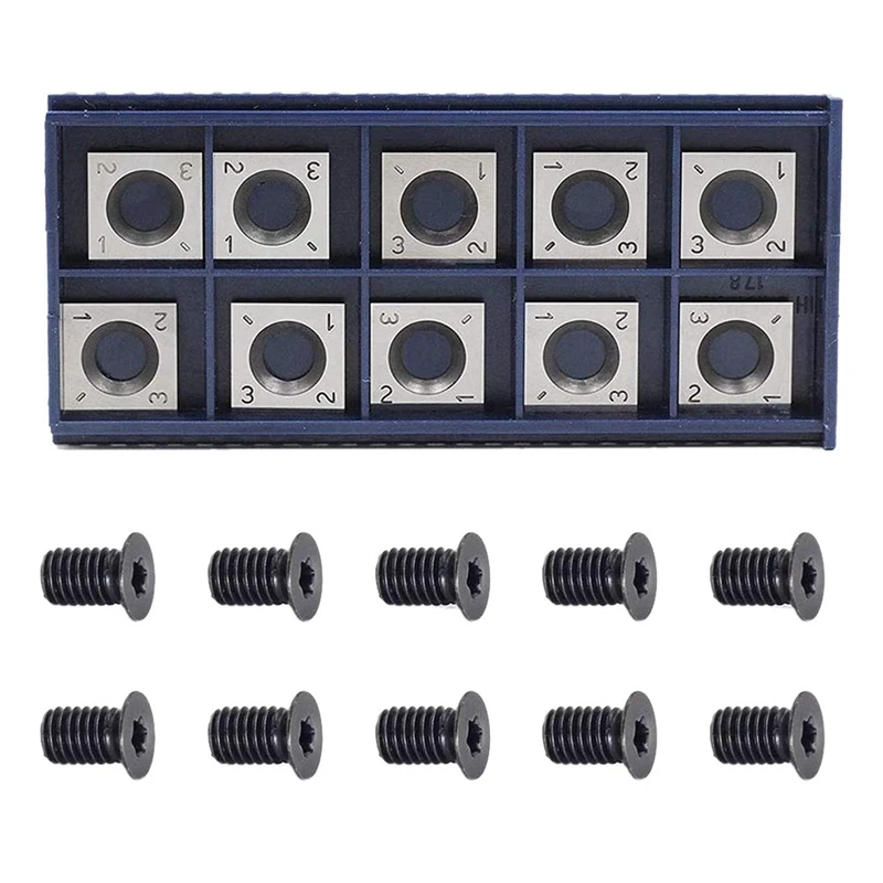 

JFBL Hot 60Pcs 14Mm Square Straight Carbide Cutter Insert With 60Pcs M610mm Screws For Helical Planer Cutter Head