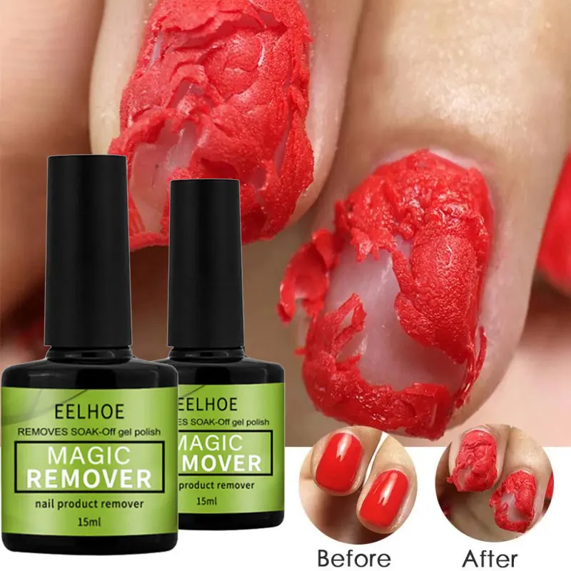 

1Bottle 15ml Magic Fast Remover Gel Nail Polish Clean UV 2-3 MINS Soak Off Degreasr For Manicure Layer Nail Art Removal YZL2