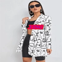 2050 european and american self cultivation 22 non positioning printing ladies casual small suit jacket trendy womens clothing