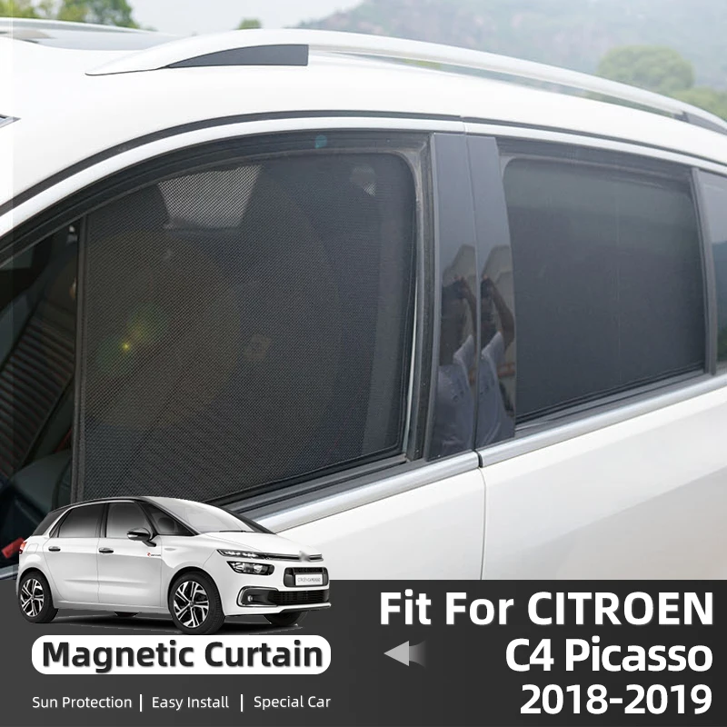 

Магнитные занавески на боковые окна автомобиля для Citroen C4 Picasso, 5 мест, 2013-2022, автомобильный солнцезащитный козырек, защита москитной сетки