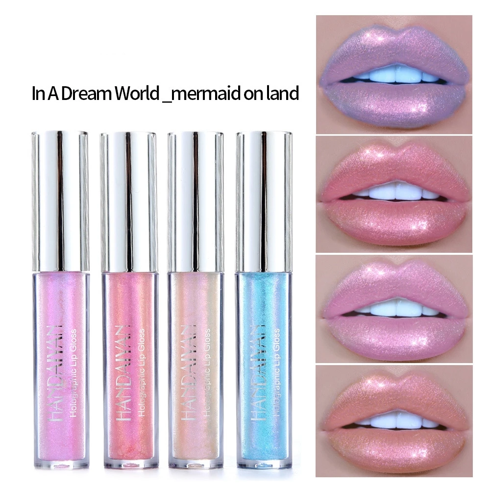 

6 Colors Mermaid Lip Gloss Plumper Glitter Moisturize Long Lasting Liquid Lip Glosses Stain Tint Female Makeup Free Shipping