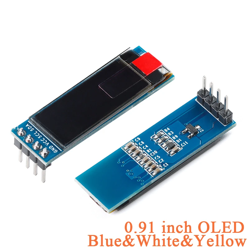 

0.91 Inch 0.91" White Blue Yellow 128X32 OLED LCD LED SSD1306 Display Module IIC I2C Communicate for Ardunio