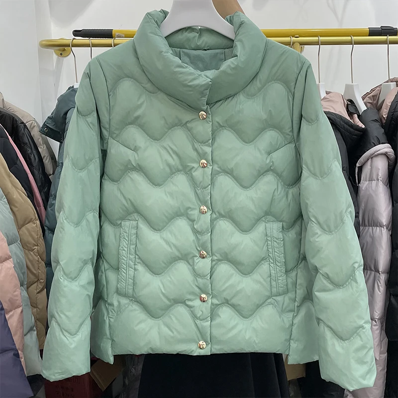 

2022 Women Duck Down Jacket Autumn winter Light Coat Casual Loose Stand-Up Collar Thick Warm Outwear