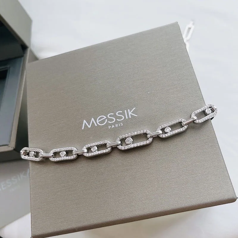 

French Fashion Luxury Brand Jewelry Messik a Move Uno 925 Sterling Silver Necklace Couple Gift