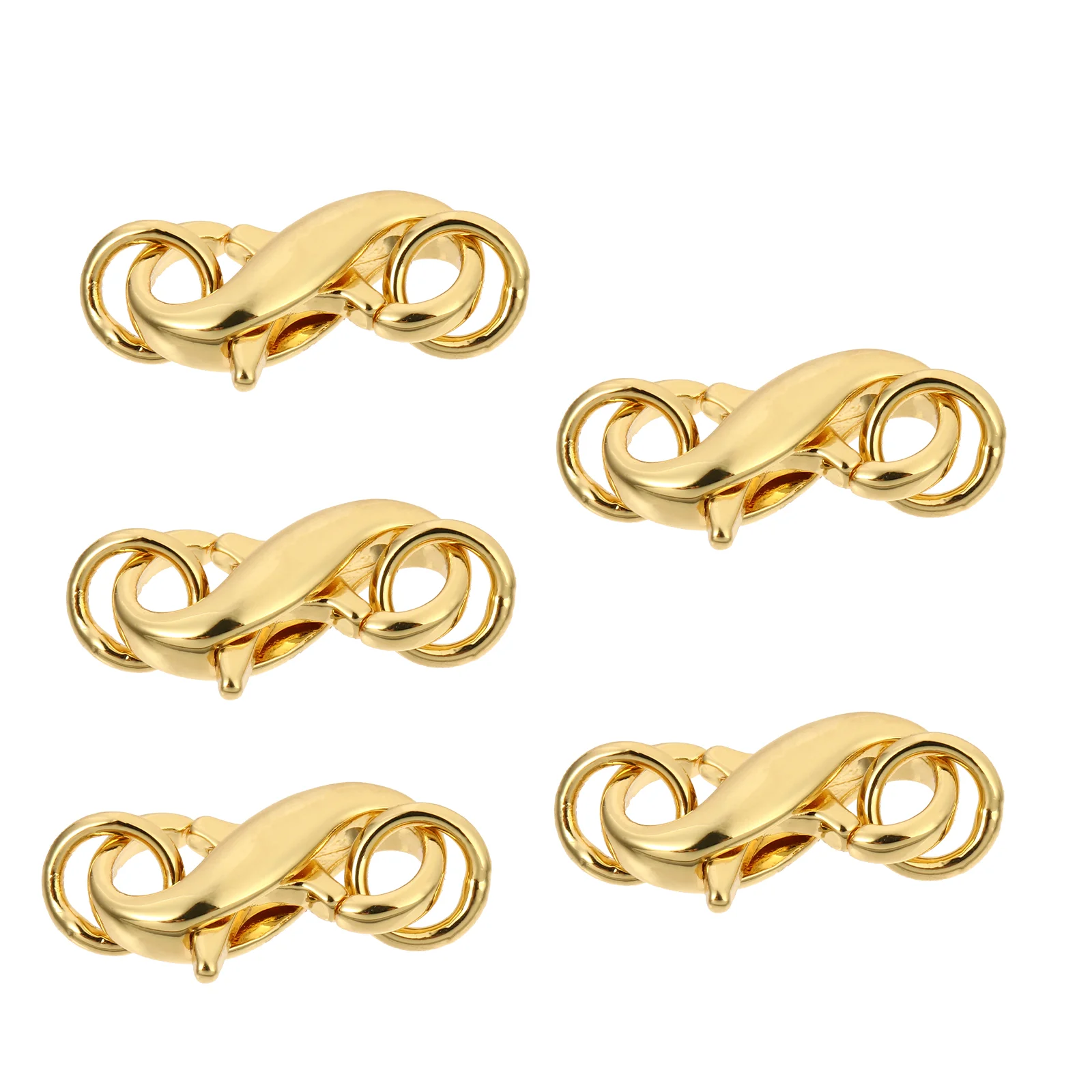 

5 Pcs Snap Hooks Double-Headed Lobster Buckle Connecting Clasp Supply Fastener Parts Metal Bracelets