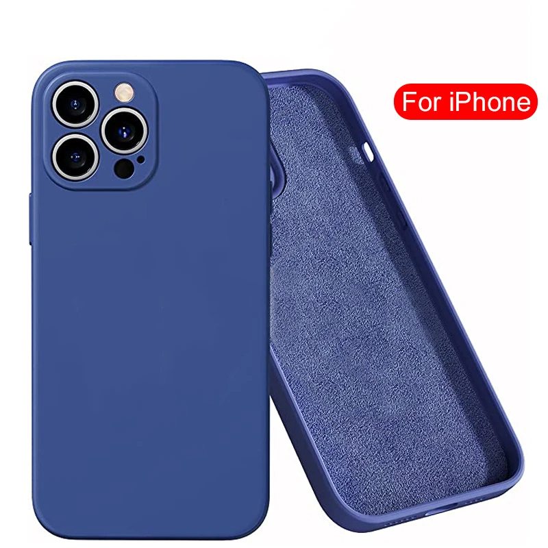 

Case For iPhone 13 Pro Max Mini Original Liquid Silicone Cover For iPhone 13 12 11 XS Max X XR 7 8 Plus 6 Protective soft Cases