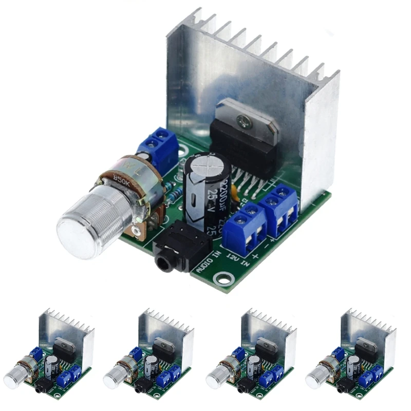 

5 TDA7297 Power Amplifier Boards Two-Channel Power Amplifier Board Finished Noise-Free 12V 15W+15W Wiring Socket
