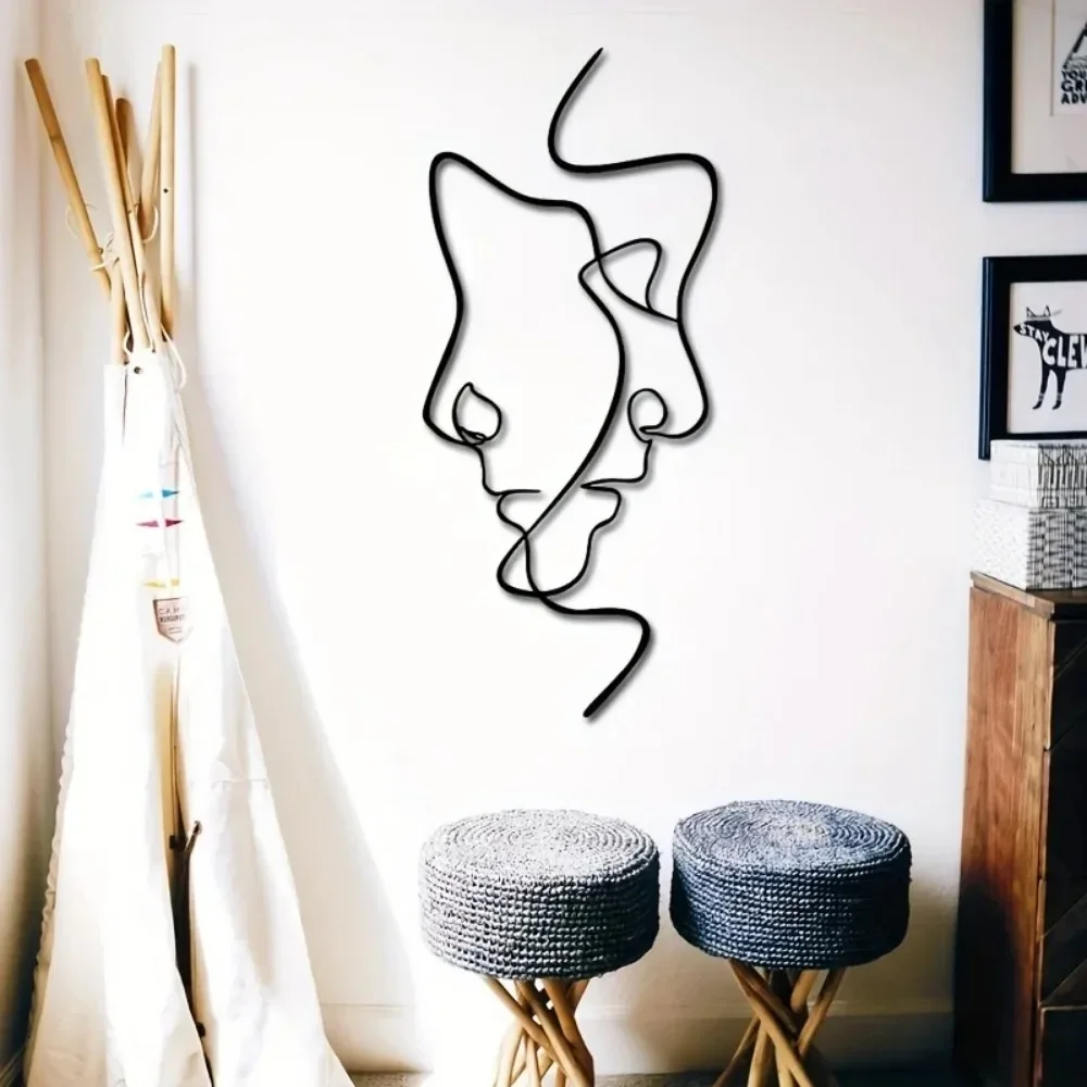 1 Шт. Минималистичные Абстрактные Наклейки На Стену Для Пары Элегантный Домашний