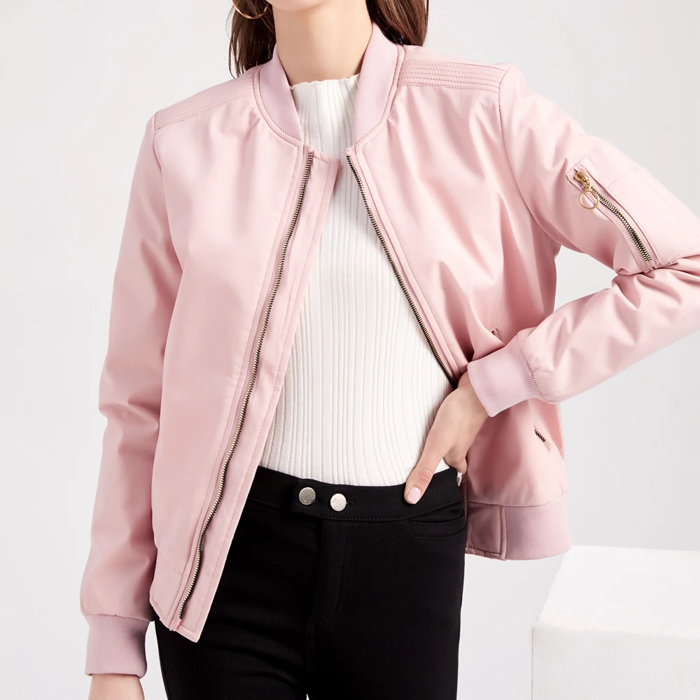 

Baseball Jacket Women 2022 Solid Coats Woman American Retro Button Long Sleeve Autumn Winter Jacket Streetwear Basic Outwear