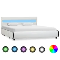 bed frame with led white flimicer 160x200 cm
