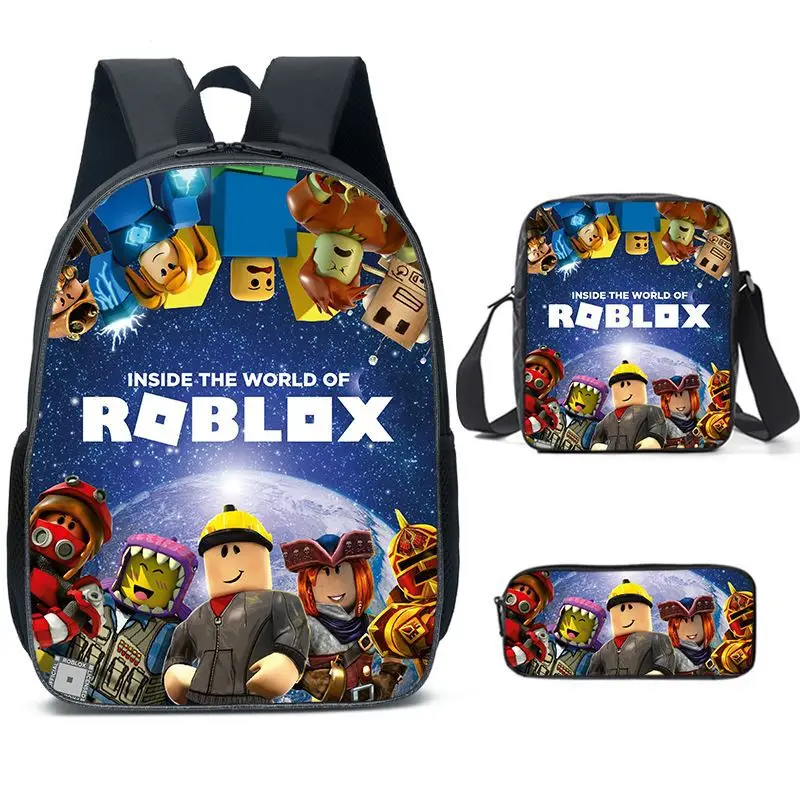 

Three-piece Set Around ROBLOX Primary and Secondary School Students Schoolbag Messenger Bag Pencil Bag Children's Backpack