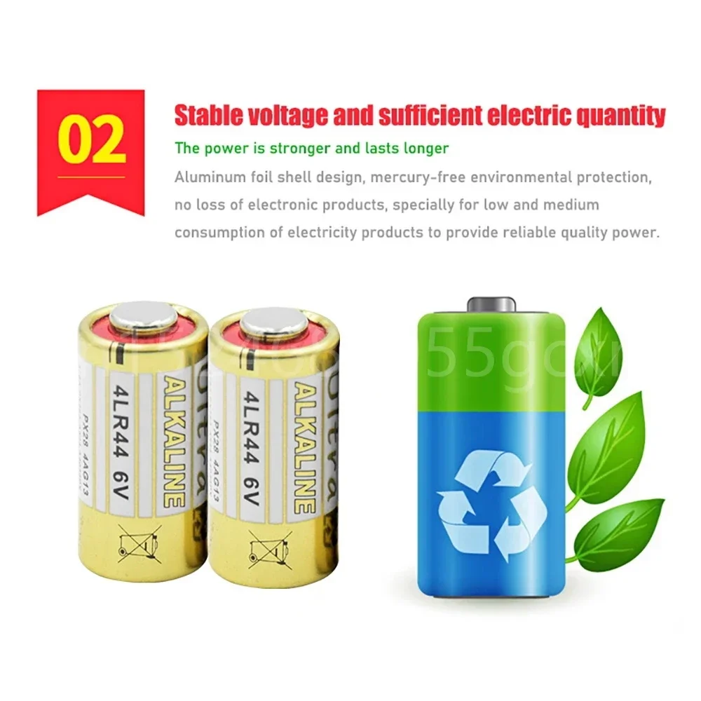 10PCS 6V 4LR44 150mAh Dry Alkaline Battery Primary Cell GP476 K28 V28 PX28AB L1325 1414A V4034PX PX28L K28L for Security Alarms