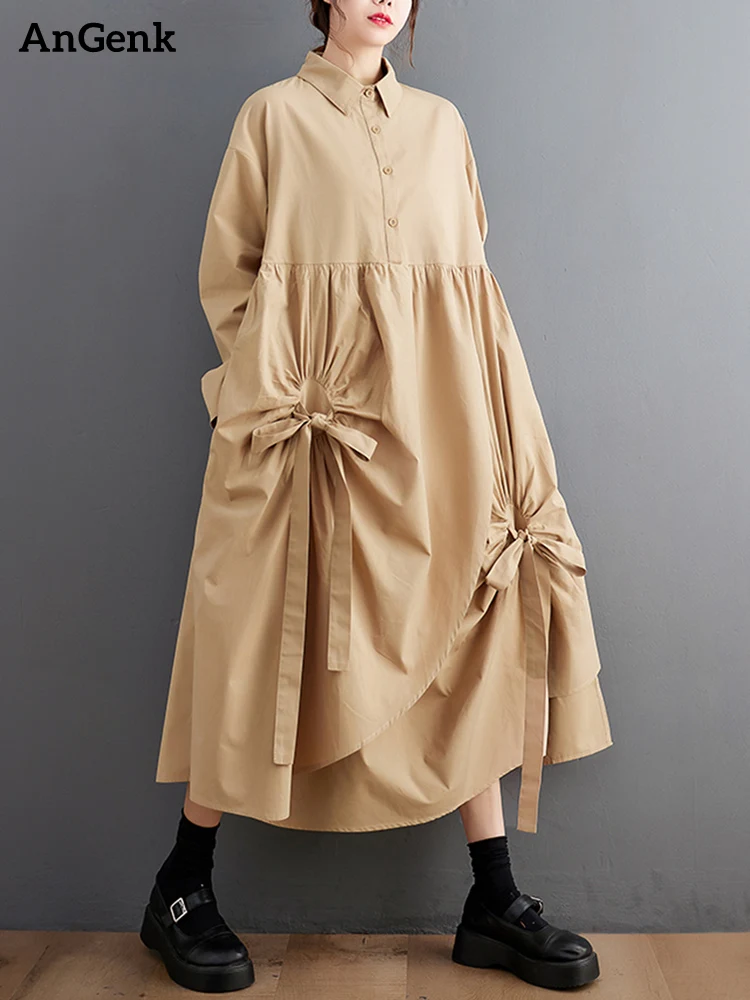 

Black Vintage Shirt Dresses For Women New Long Sleeve Loose Casual Dress Vestidos Fashion Elegant Clothing Spring Autumn 2022