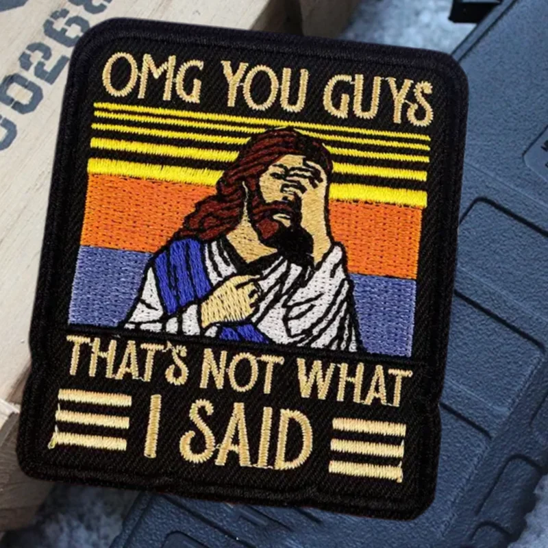 ОМГ ВЫ ПИТАНИЕ КОТО НЕ ЧТО я САДИИТЬ Иисуса нашивки с вышивкой забавные на