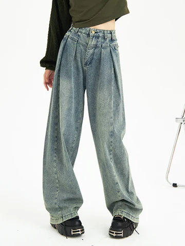 Harajuku Y2K Jeans Women Streetwear Vintage Wide Leg Pants Super Loose High Street Pantalones Korean Fashion Baggy Pant Trousers