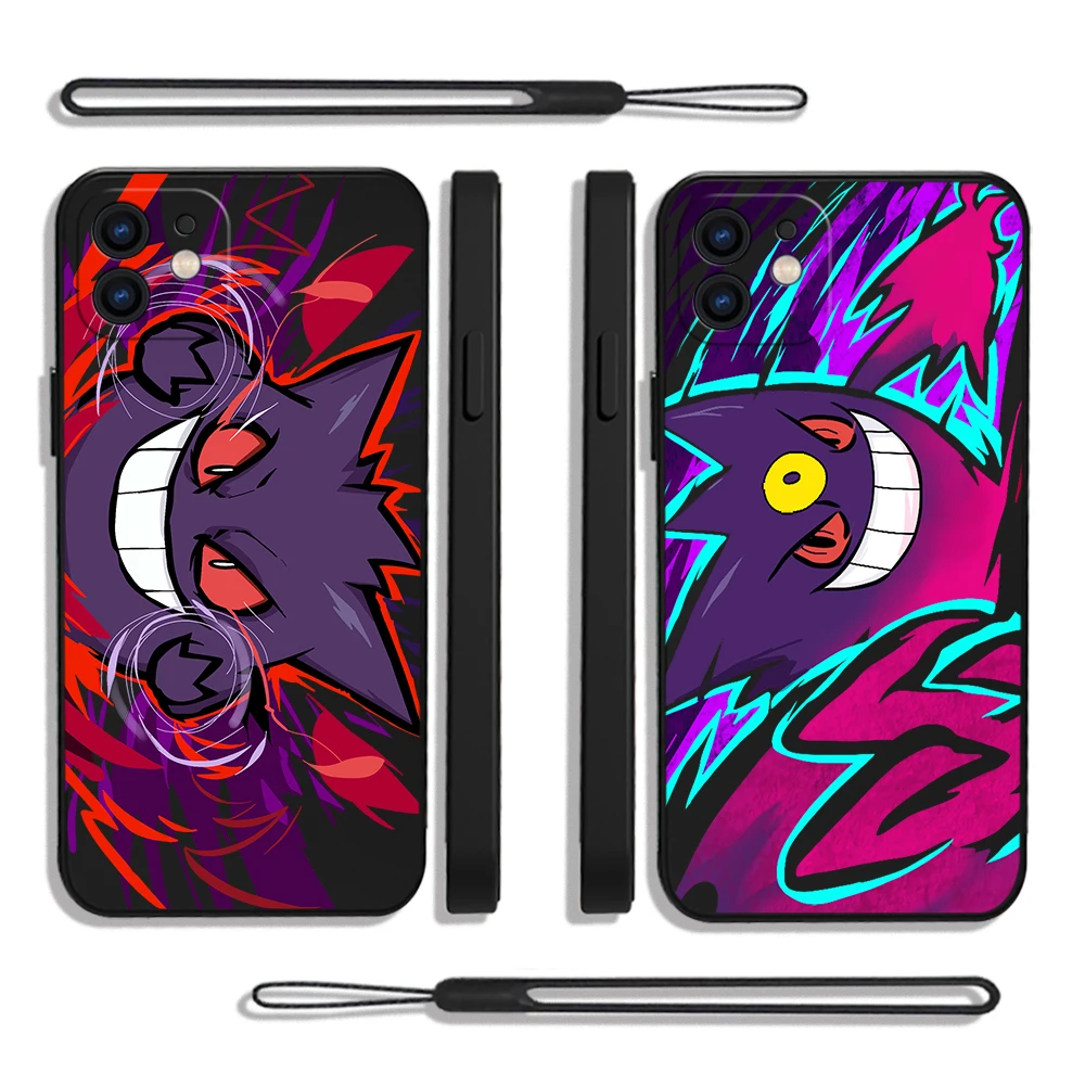 

Pocket Monsters Gengars Phone Case For Samsung A53 A50 A12 A52 A52S A51 A72 A71 A73 A81 91 32 22 20 30 21S 4G 5G with Hand Strap