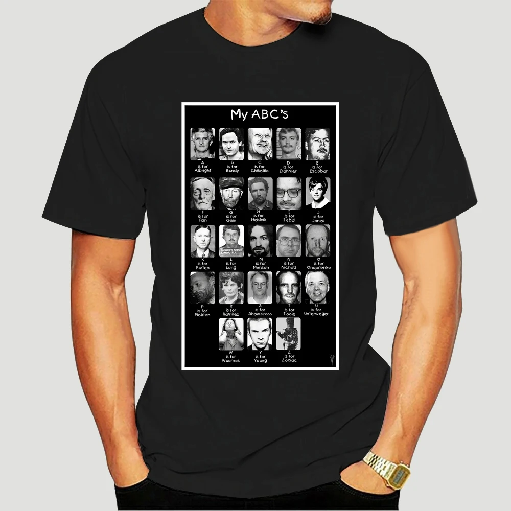 

100% Cotton O-neck Custom Printed Men T shirt Serial Killer ABCs Women T-Shirt 2517X