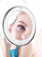 makeup mirrors magnification desktop with suction cup fill led light folding multifunction bathroom vanity dress up mirror