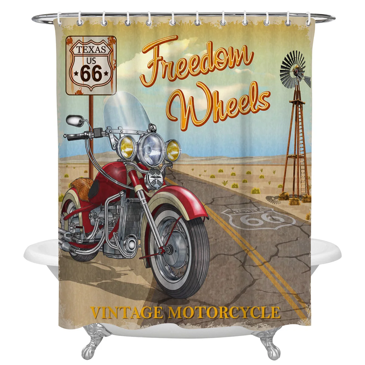 

Мотоциклетная шторка для душа в стиле ретро, водонепроницаемая занавеска для ванной, водонепроницаемая Полиэстеровая душевая занавеска с ...