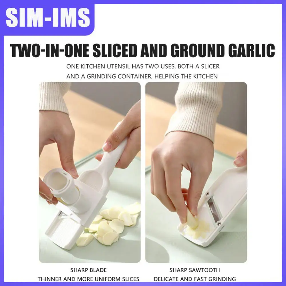 

Multifunction Portable Garlic Slicer Sharp Knife Garlic Grinding Tool 2 In 1 Cutter Ginger Slicing Grinding Tool Kitchen Gadgets