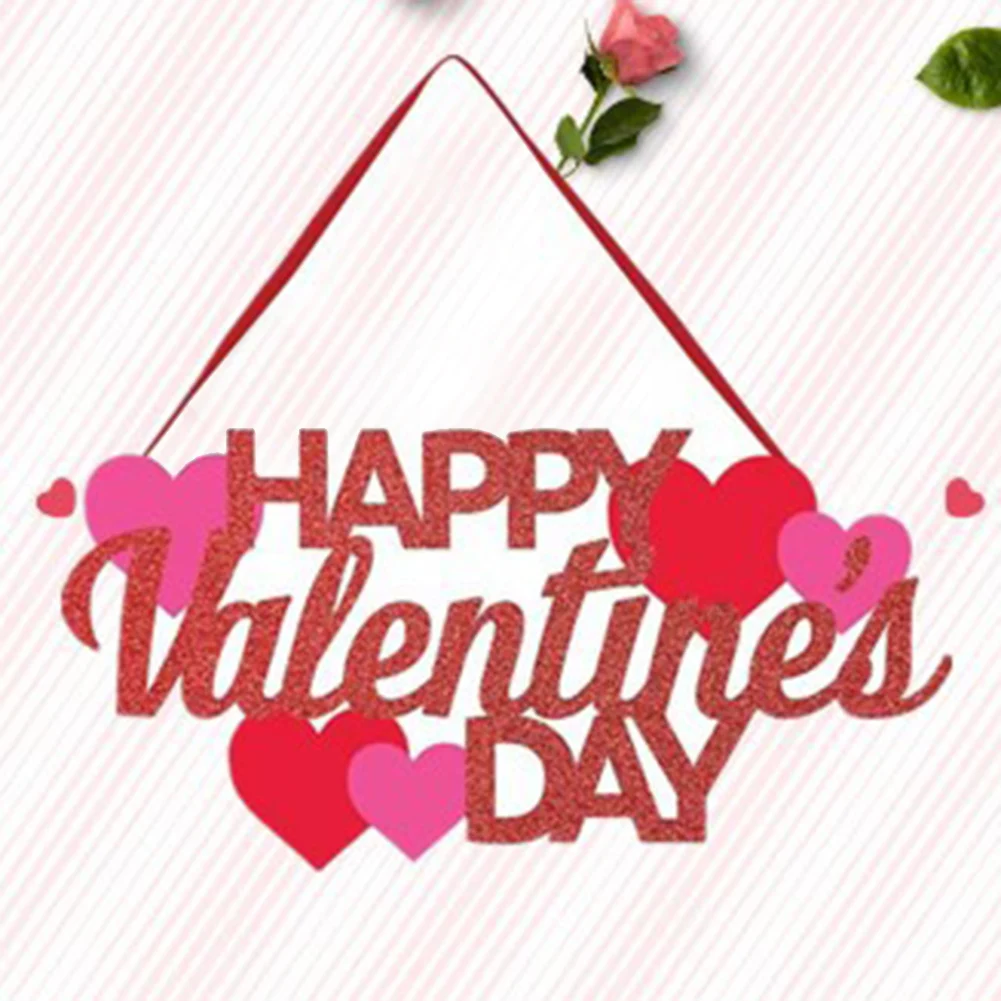 

Door Hanging Sign Happy Valentine Day Pendant Wall Door Pendant Home Party Ornaments For Walls Windows Doors Decoration 11x5cm