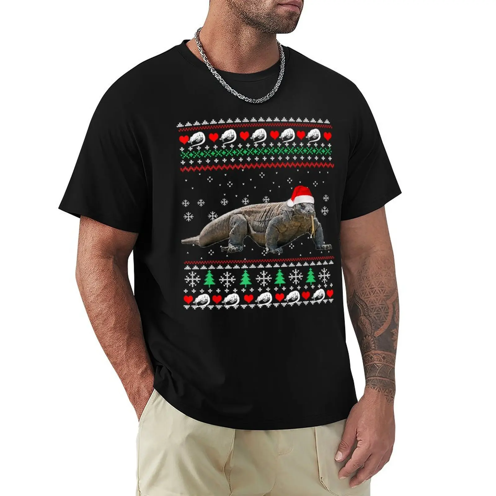 Футболка с драконом Komodo Santa Hat Ugly Christmas