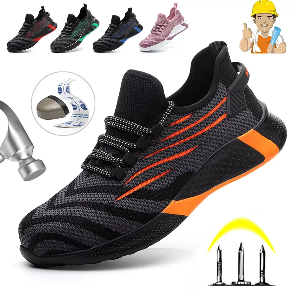 

Puncture-Proof Work Shoes Steel Toe Anti-smashing Safety Shoes Breathable Working Sneakers Men and Women Industrial Safety Boots