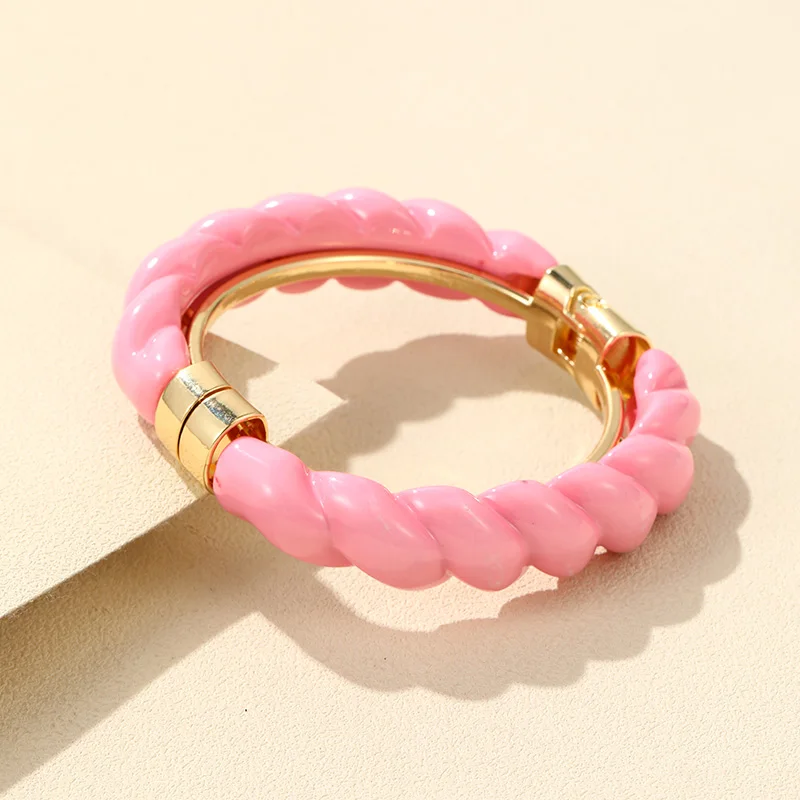 Trend Colorful Open Bracelet Adjustable Women Retro Charm Resin Bangle Bracelet Banquet Jewelry Hand Banquet Accessories