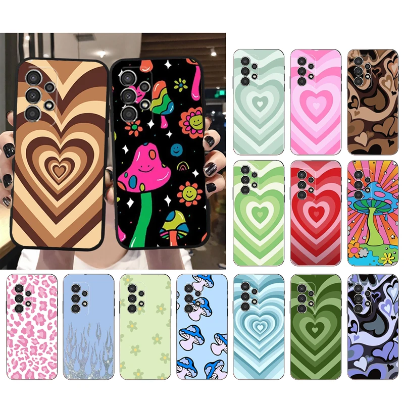 

Love Heart Flower Mushroom Phone Case for Samsung Galaxy A73 A13 A22 A32 A71 A33 A52 A53 A72 A73 A51 A31 A23 A34 A54 A52 A53S