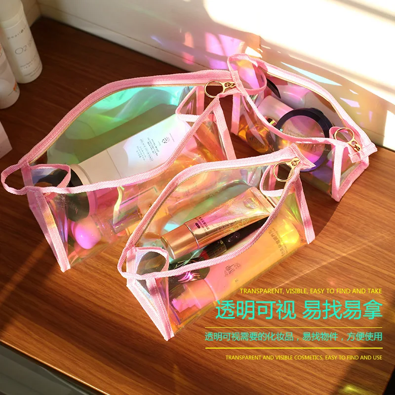 Прямые продажи с фабрики новая красная косметичка лазерной сеткой женская сумка