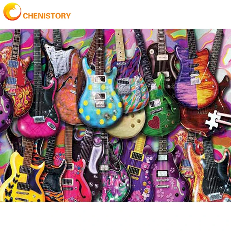 

CHENISTORY Acrylic Painting by numbers For Adults Picture Paint Guitar Abstract DIY Drawing By Numbers Wall Art Home Decor Gift
