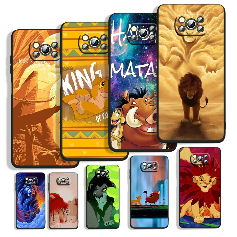 

The Lion King For Xiaomi POCO M4 M3 C3 X4 X3 X2 F3 X2 F1 Pro NFC GT Mi Play Mix 3 A2 lite Black Phone Case Capa