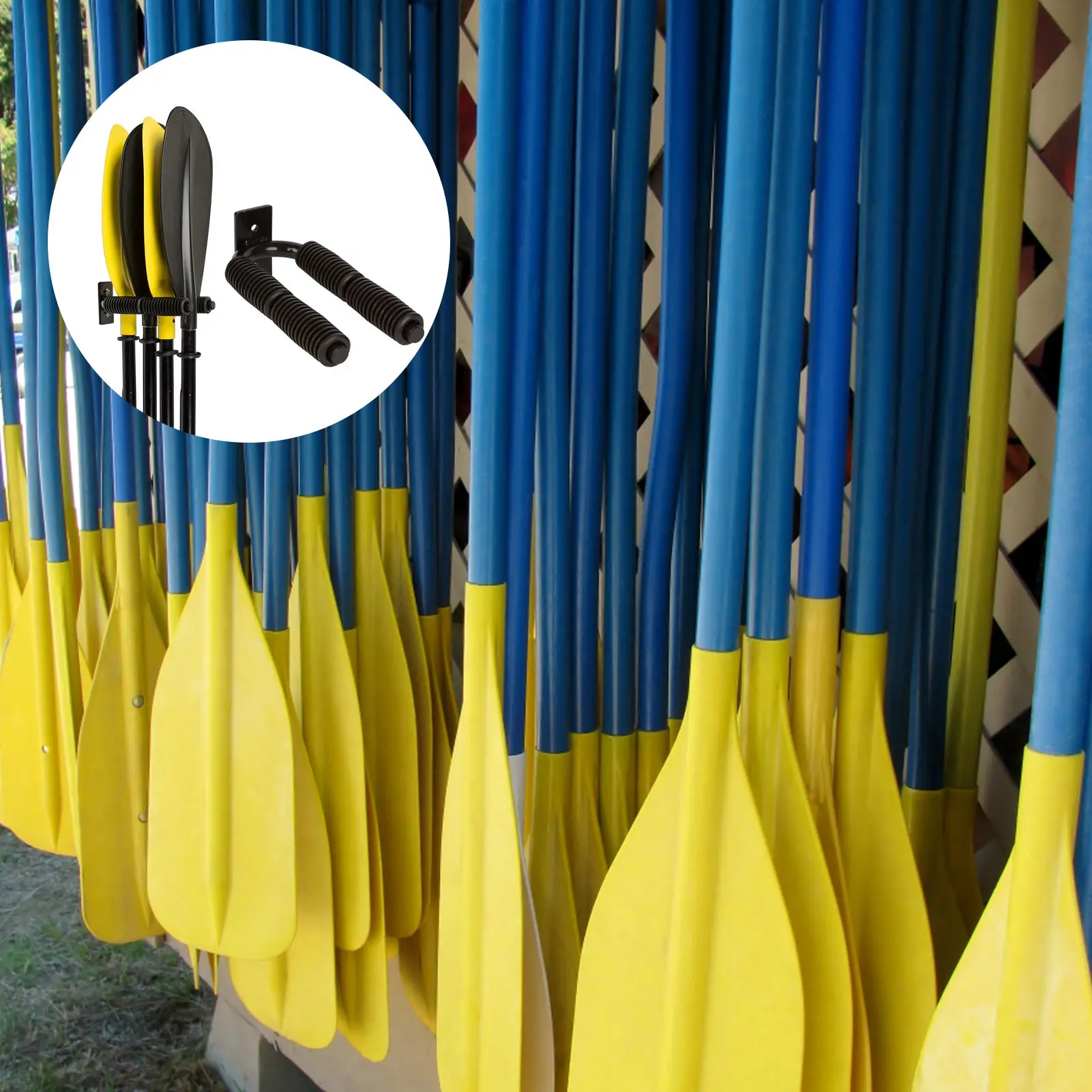 

Kayak Paddle Wall-mount Holder Black Marine Kayak Paddle Storage Rack Metal Kayak Paddle Holder For Canoe SUP Paddle Or Kayak