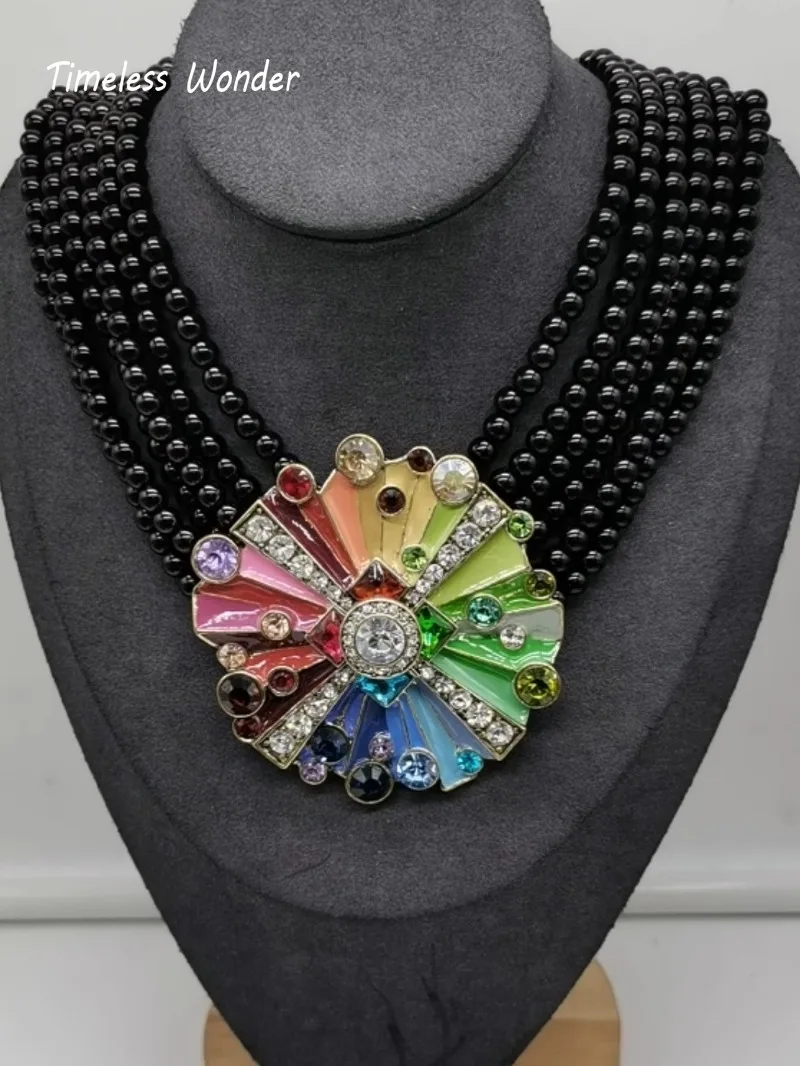 

Женское Ожерелье с эмалью и цирконом, в стиле панк