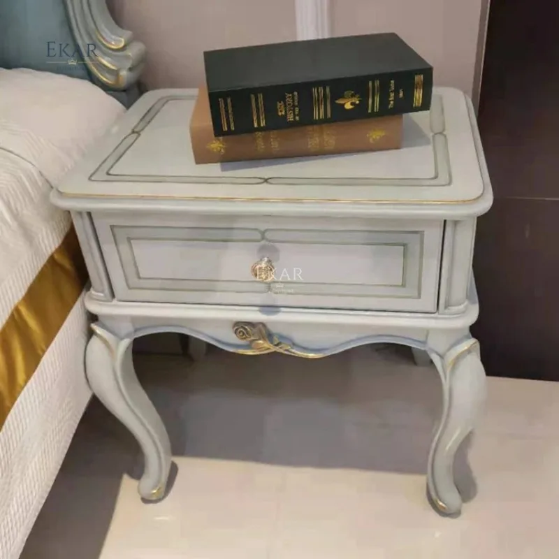 Ekar мебель небесно-голубая мягкая кровать большого размера роскошные деревянные