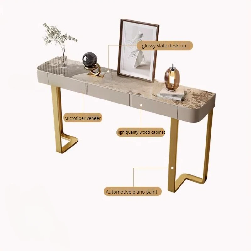 Роскошный глянцевый консольный столик для прихожей гостиной шиферный на крыльце