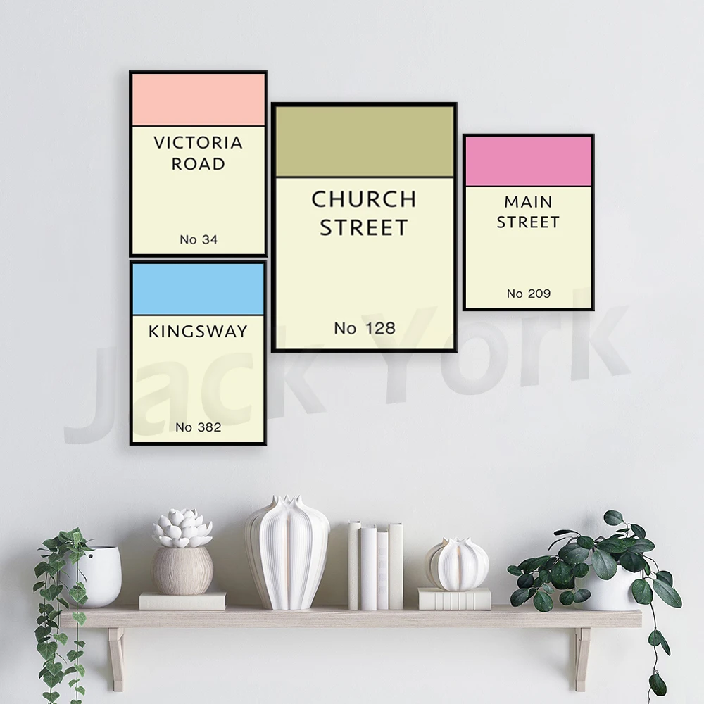 

Monopoly Board road name print | Custom Street Name | Personalised new home gift