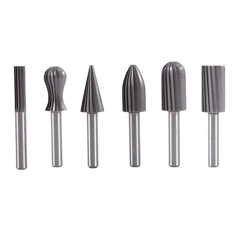 Promotion! 6Pcs Drill Bit Wood Carving Bits HSS Rotary File Knife Grinding Head Cutting Metal Plastic 1/4I |