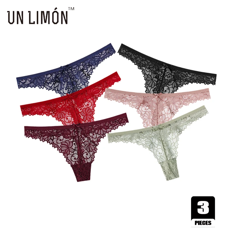 

UNLIMON Women Panty Sexy Lace Low Waist Transparent G-String